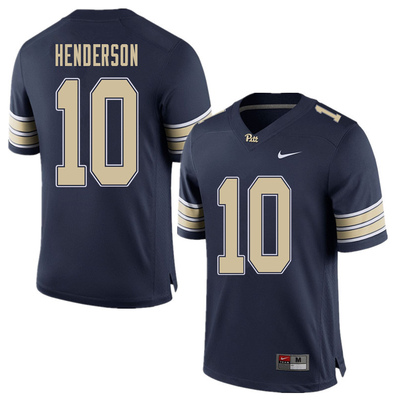 Men #10 Quadree Henderson Pittsburgh Panthers College Football Jerseys Sale-Home Blue